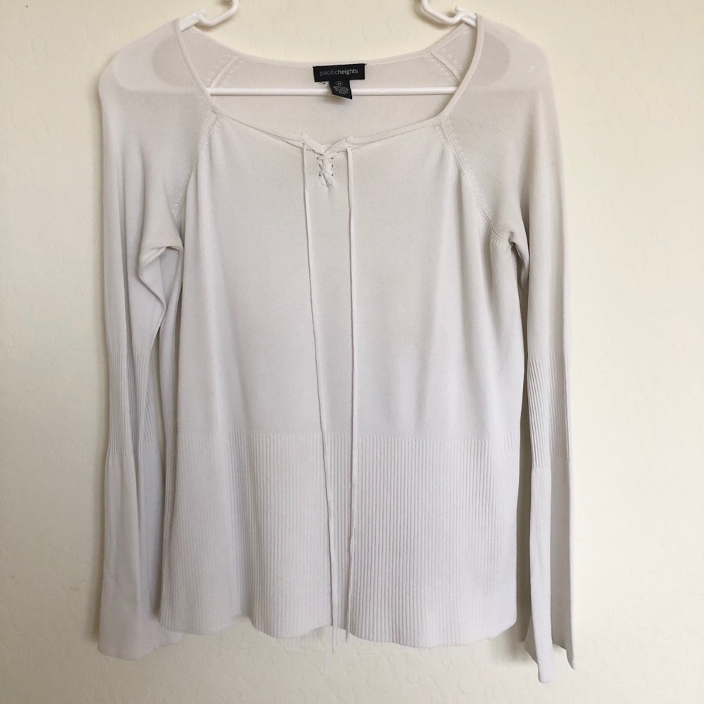 White Bohemian Tie Top Long Sleeve